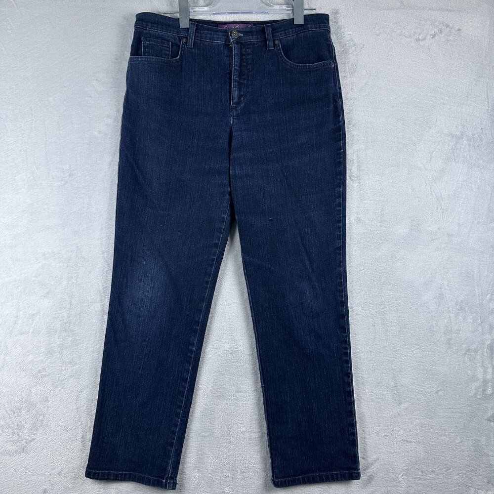 Gloria Vanderbilt Amanda Jeans Straight Leg High Rise Womens Blue Size 12